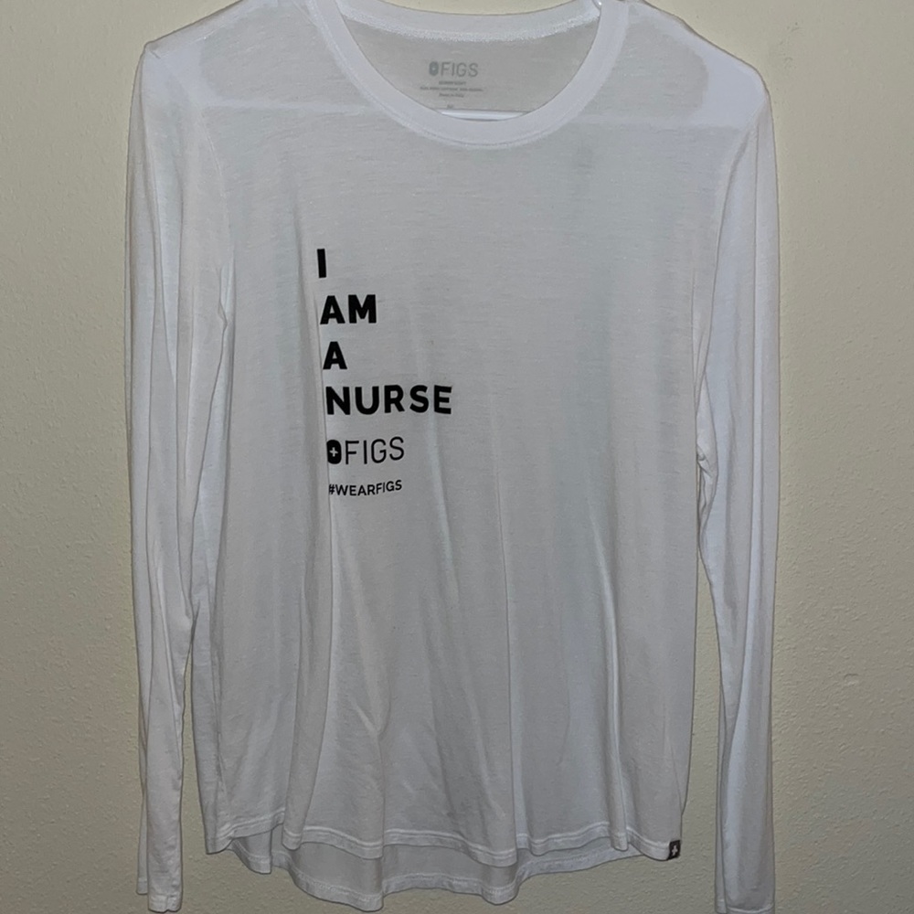 Figs I Am A Nurse Long Sleeve Cotton Crew Medium